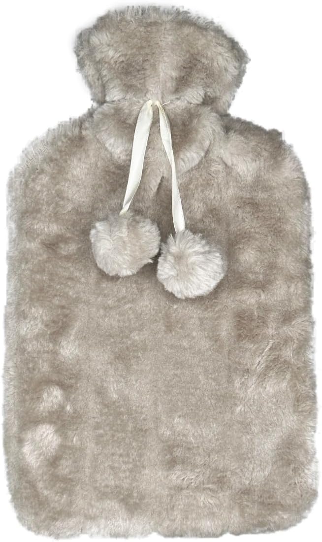 2L Hot Water Bottle with Cosy Faux Fur Cover Large Premium