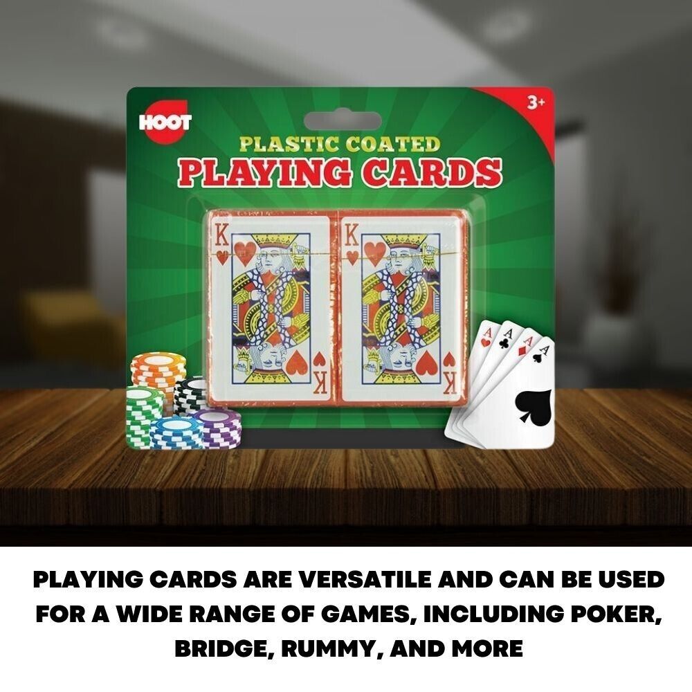 2 Decks Plastic Coated Playing Card Poker Professional Traditional Game Gambling - ZYBUX