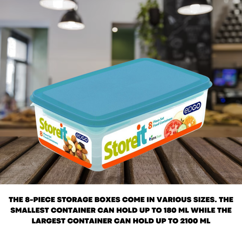 8x Plastic Food Containers Storage Boxes Set With Lid Lunch Box Microwave Safe - ZYBUX
