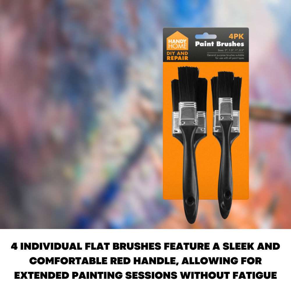 4 PK Fine Paint Brushes Set DIY Repair Bristles Decorating Fence Painting Brush