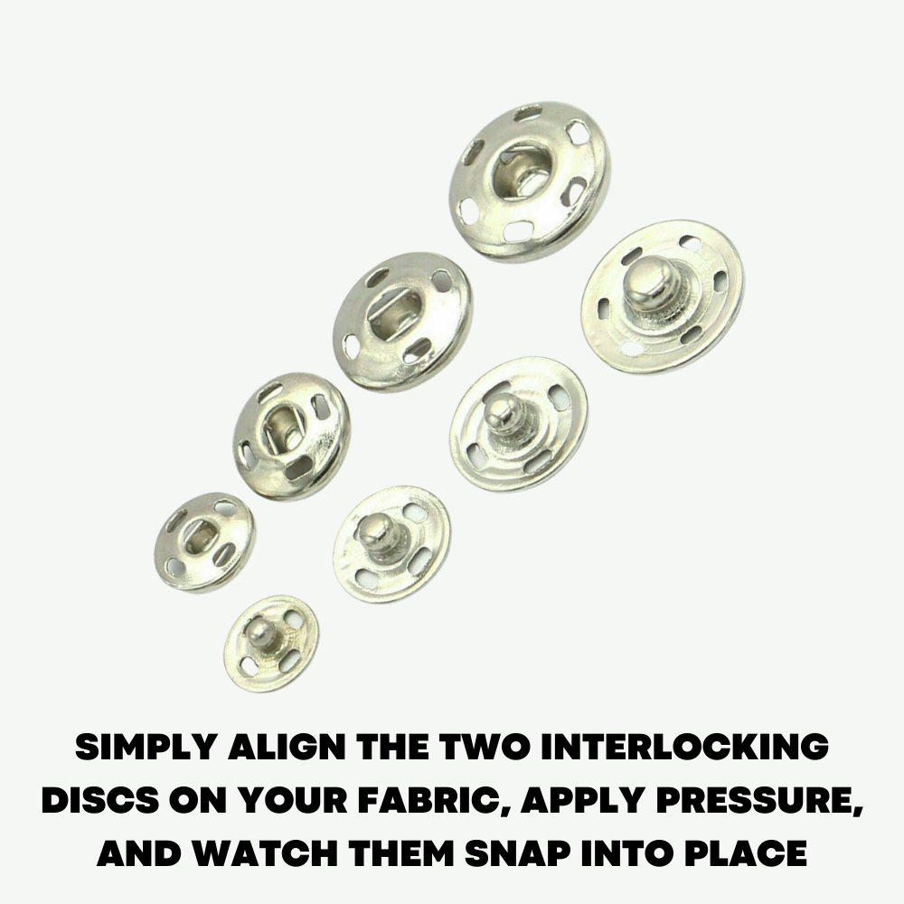 20 Pack Metal Press Studs Snap Fasteners Sewing Popper Tich Buttons Dressmaking - ZYBUX