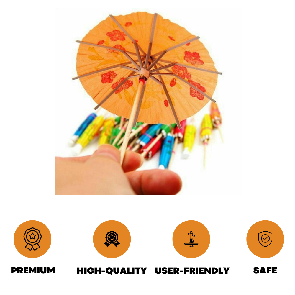 25x Cocktail Umbrellas For Drinks Party Cocktail Decoration