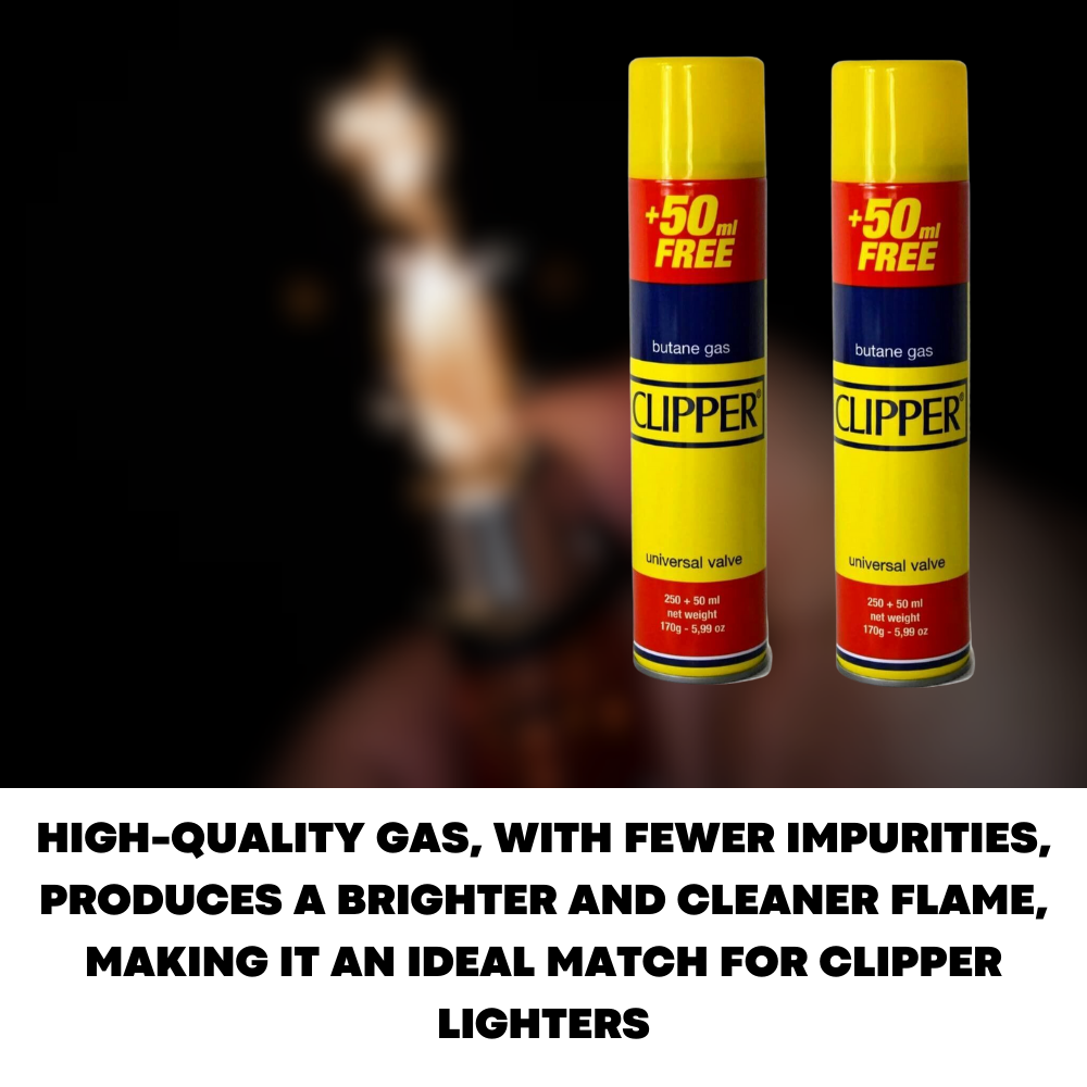 2x Clipper Universal High-Quality Butane Gas Lighter Fuel Fluid Refill 300ML - ZYBUX
