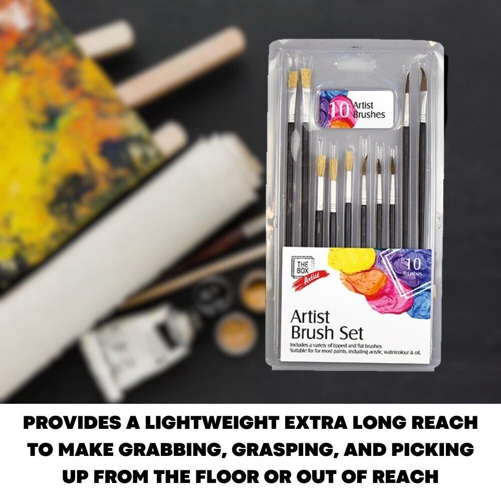 10Pc Artists Paint Brush Set Fine Art Model Making Oil Acrylic Watercolour Craft
