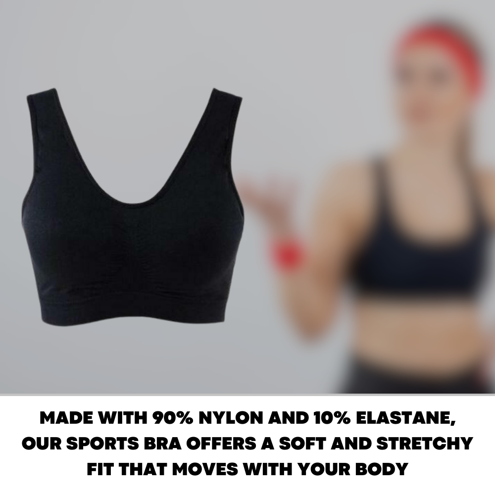 Black Seamless Sports Bra Crop Top Vest Shapewear Comfort Stretch Strapless Bras - ZYBUX