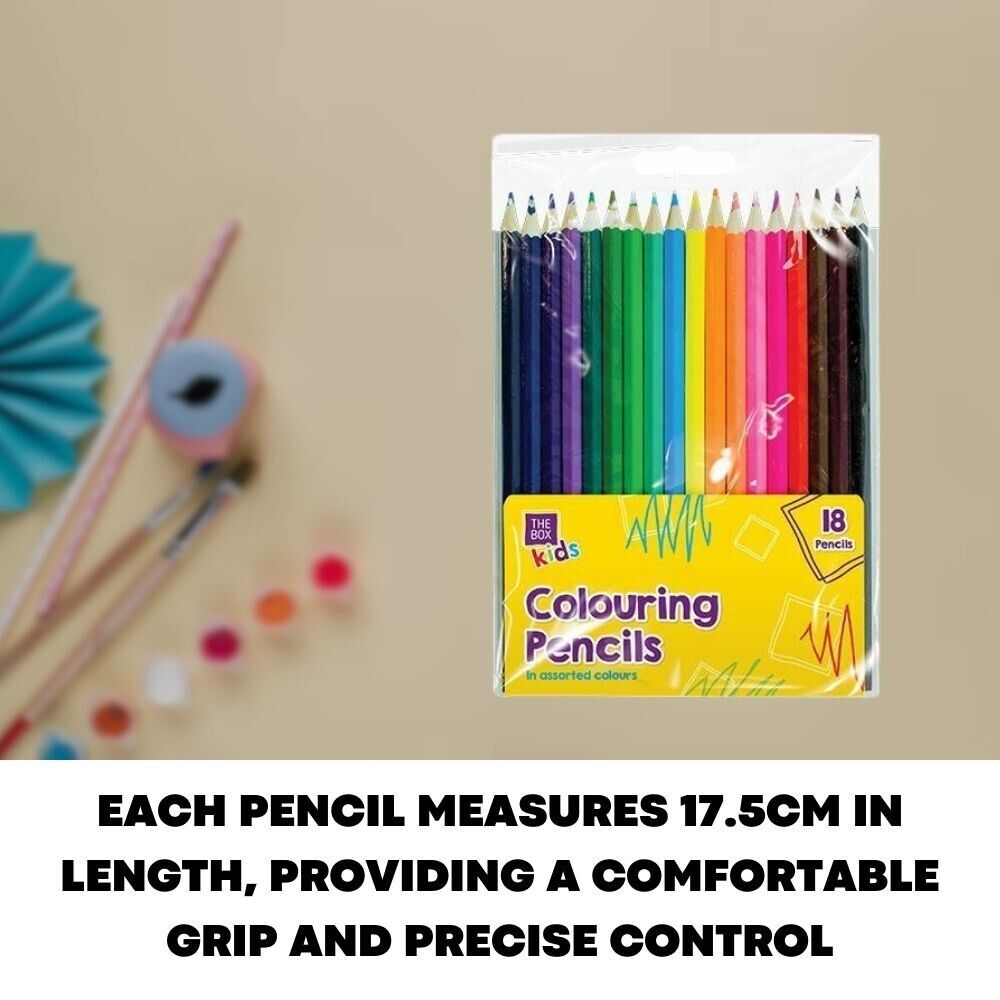 18 Large Quality Colouring Pencils Set Artists Drawing Kids Adults Handy Wallet