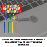 Spiral Key Chain Belt Snap Hook Clip On Ring Coil Stretch Spring Keyring Safe