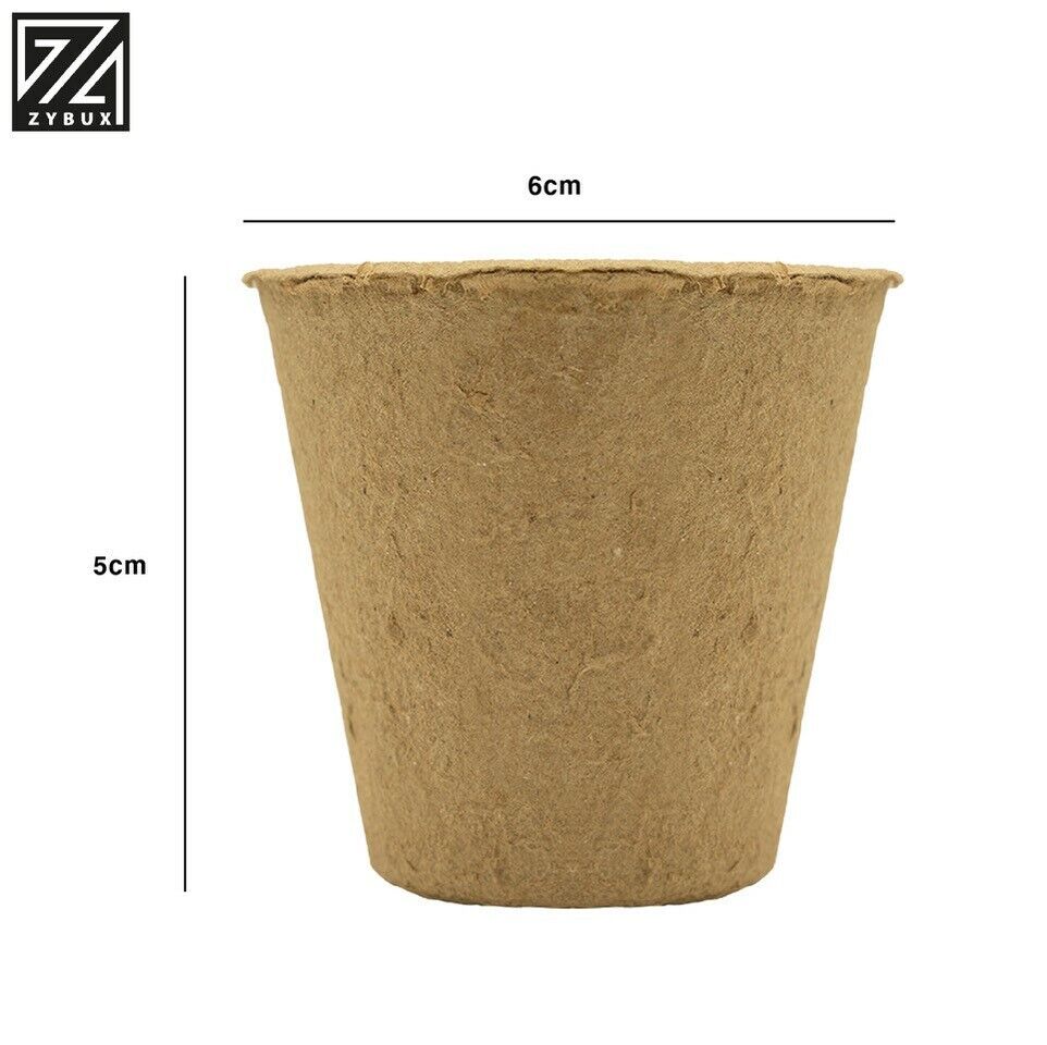 Biodegradable Plant Pots 96pcs Round Fibre Pot Gardening Seedling Nursery Cups - ZYBUX