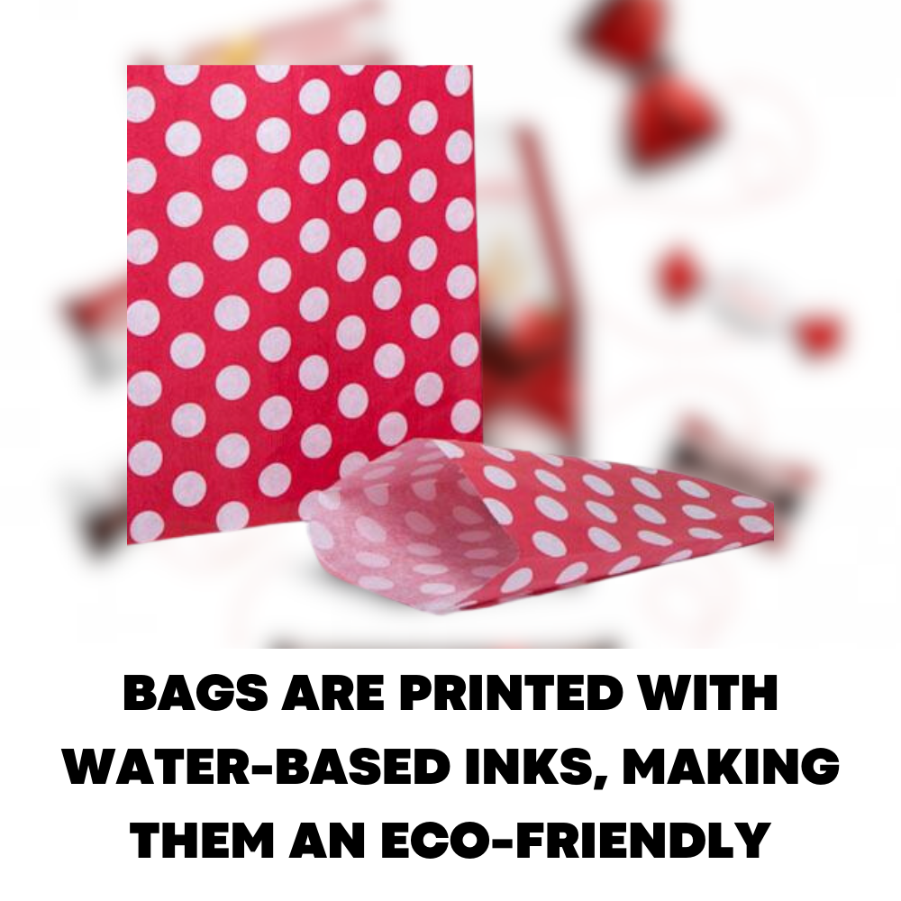 50x Polka Dot Candy Paper Wedding Favour Bags - ZYBUX