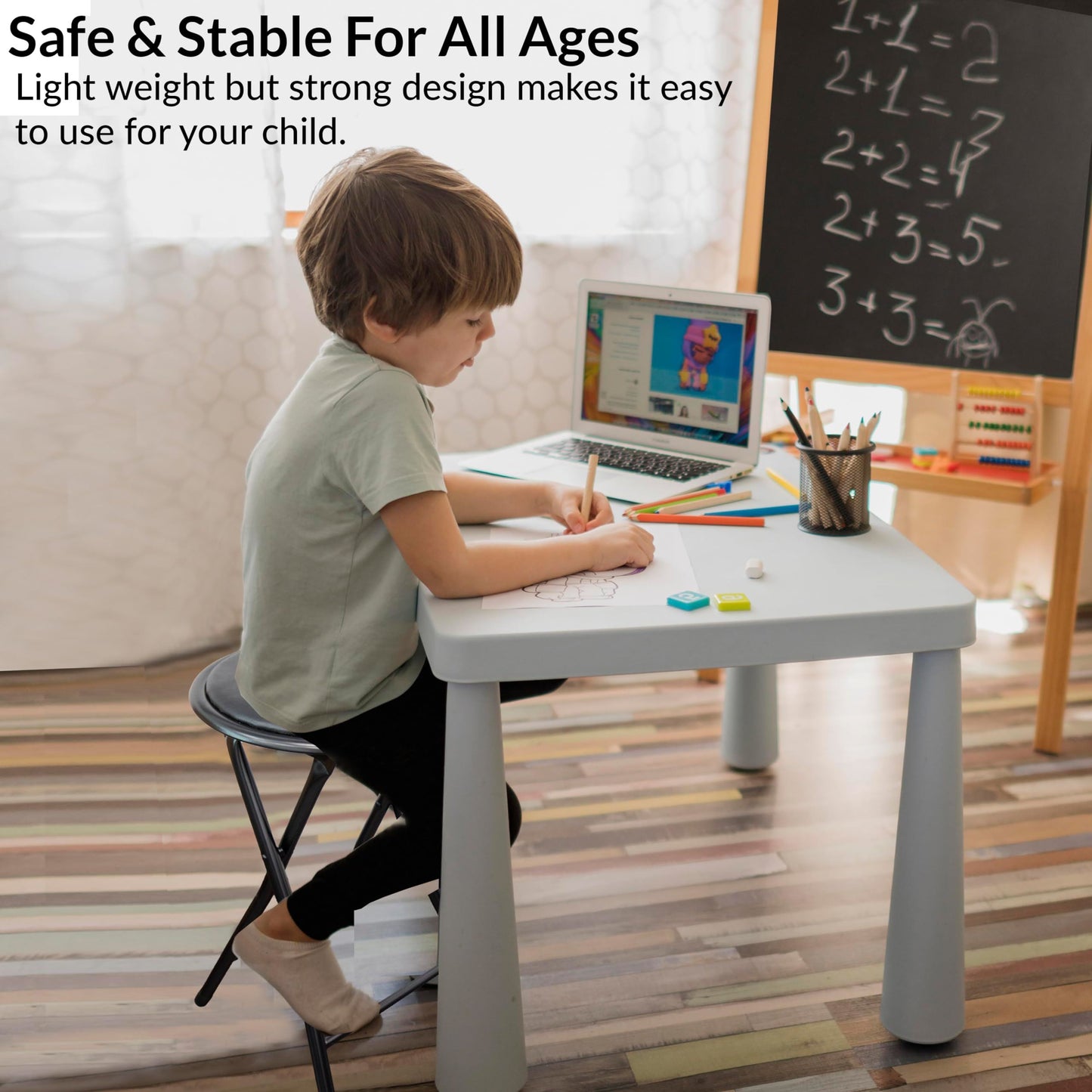 ZYBUX - Portable Round Stool - Folding, Compact, and Versatile for Home Office