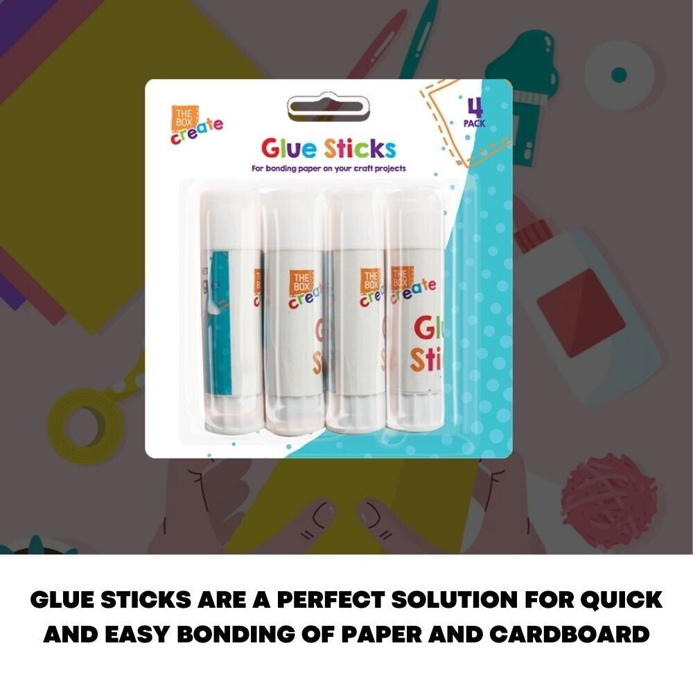 4x Glue Sticks Washable Bonding Paper Adhesives Non Toxic Children School Craft - ZYBUX