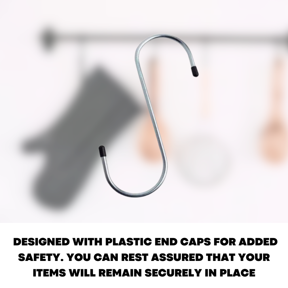 5x S shaped Hooks Stainless Steel S Hook Kitchen Meat Pan Clothes Hanger Hanging - ZYBUX