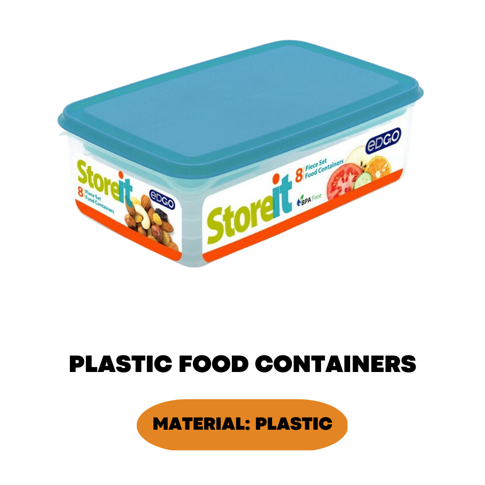 8x Plastic Food Containers Storage Boxes Set With Lid Lunch Box Microwave Safe - ZYBUX