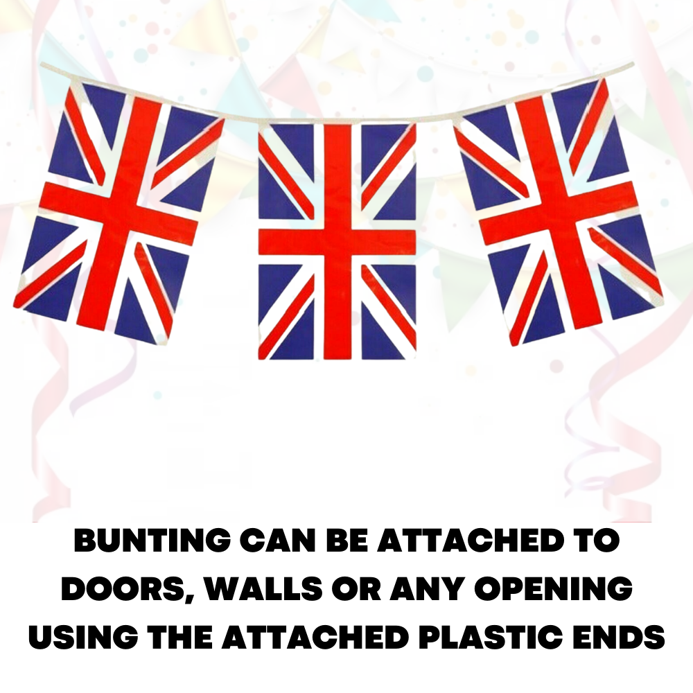 Union Jack 6M Bunting 30 x 20cm Flags National Celebrations New King Coronation - ZYBUX