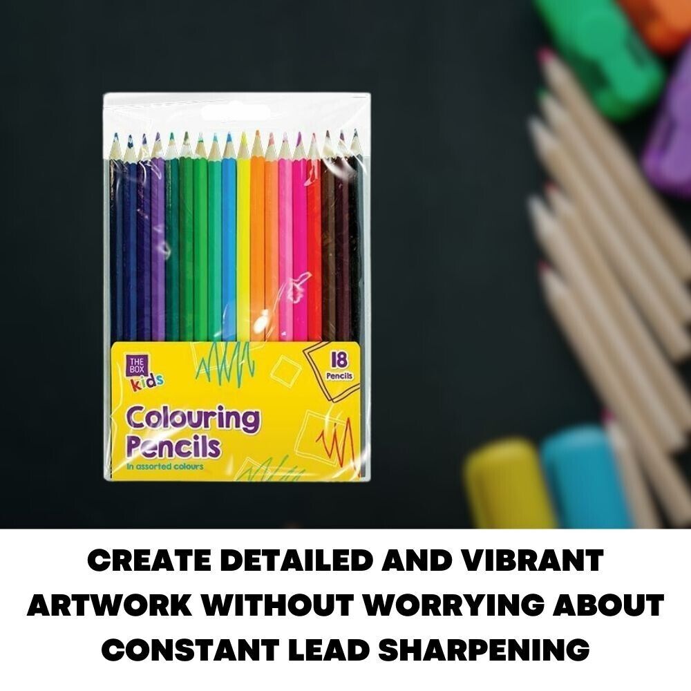 18 Large Quality Colouring Pencils Set Artists Drawing Kids Adults Handy Wallet