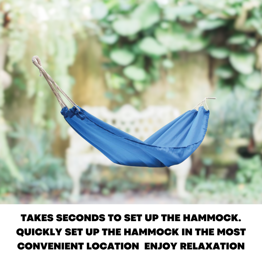 Garden Hammock Camping Cotton Fabric Outdoor Travel Swing Lightweight Hang Bed - ZYBUX