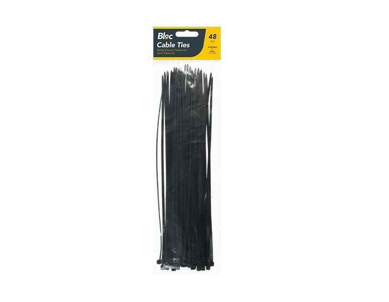 48x Cable Plastic Ties Zip Cord For Heavy Duty Organisation