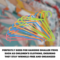 32 x Children Kids Plastic Clothes Hangers Baby Child Coat Organiser Multicolour