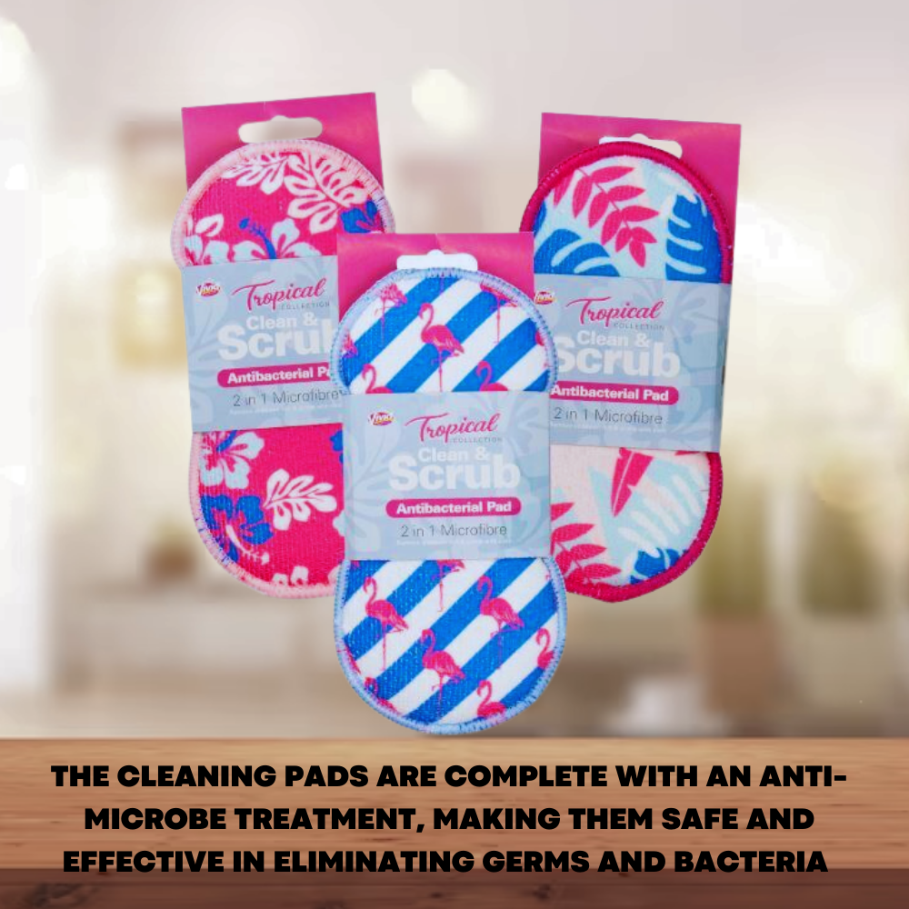 2 in 1 Microfiber Scouring pad Kitchen Cleaning Scrub pad - ZYBUX