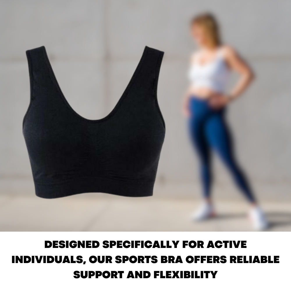 Black Seamless Sports Bra Crop Top Vest Shapewear Comfort Stretch Strapless Bras - ZYBUX