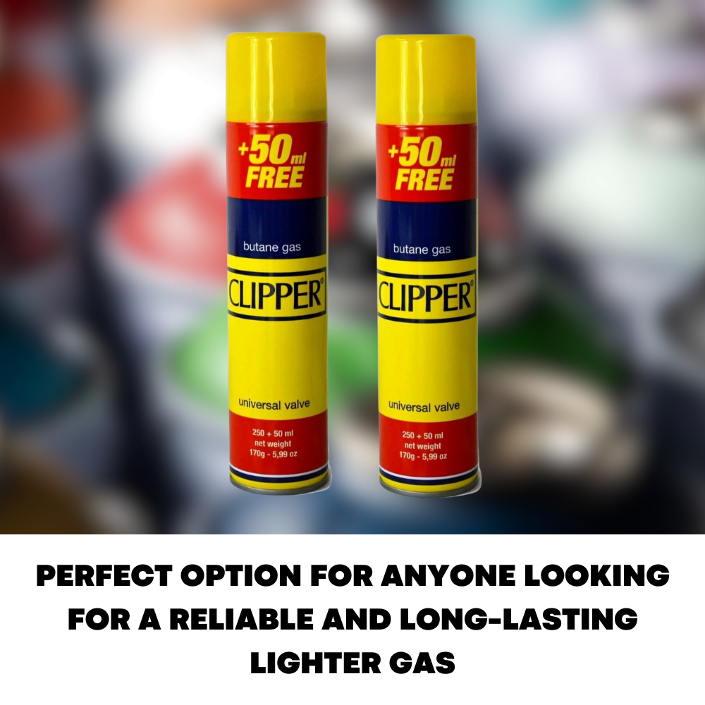 2x Clipper Universal High-Quality Butane Gas Lighter Fuel Fluid Refill 300ML - ZYBUX