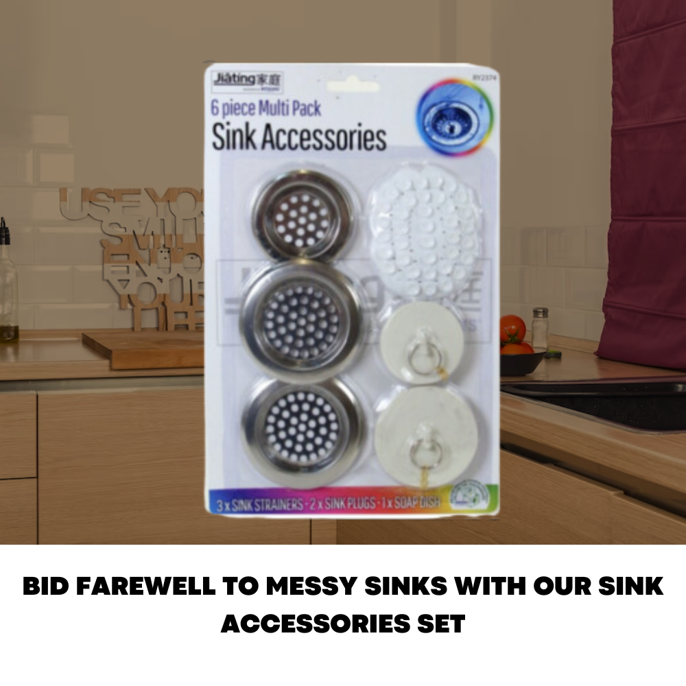 6 Pcs Sink Accessories Set Includes Strainers, Plugs & Soap Dish