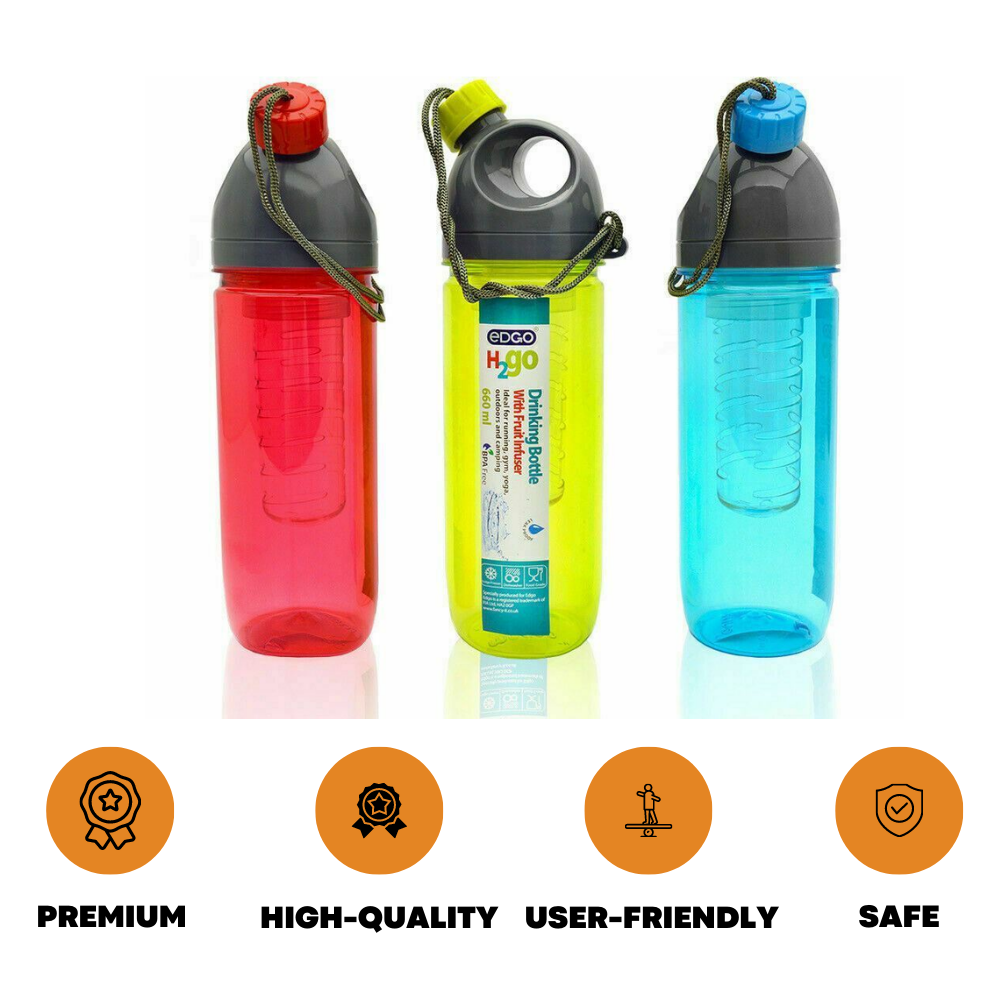 660ML Fruit Infuser Water Bottle BPA Free For Gym or Yoga