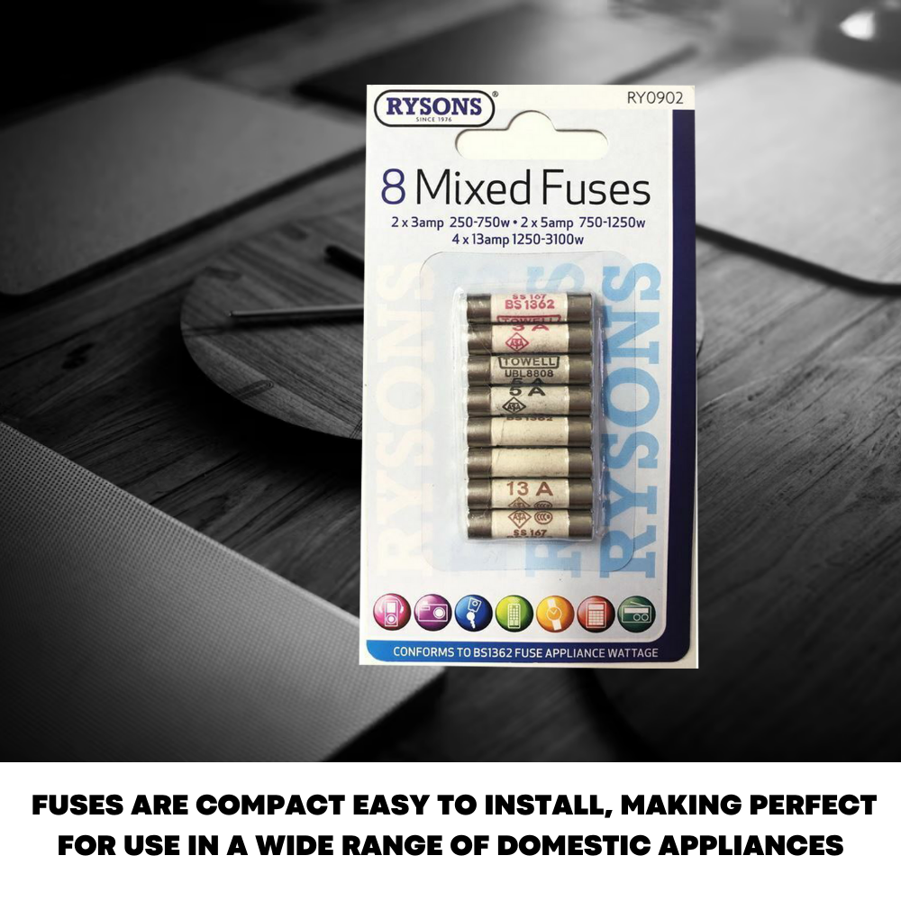 8x Ceramic Domestic Fuses Plug Top Household Cartridge Main Electrical 3-5-13Amp - ZYBUX