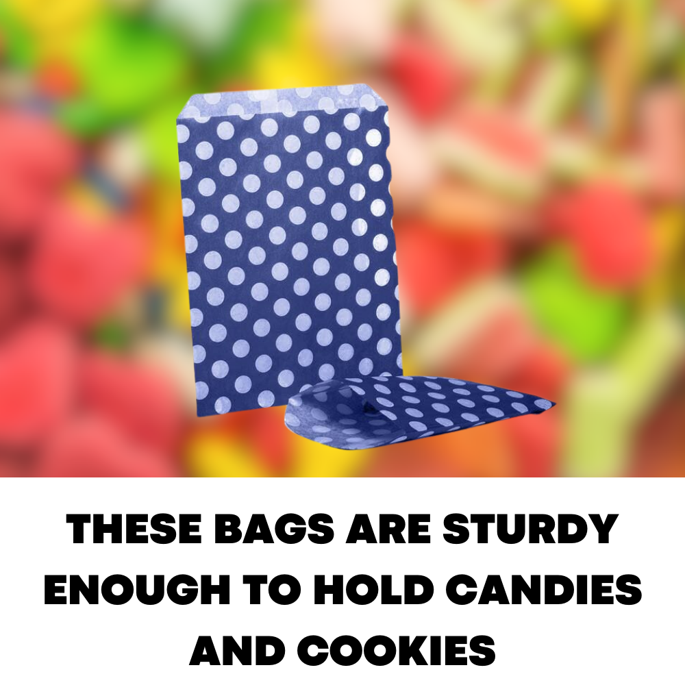50x Polka Dot Candy Paper Wedding Favour Bags - ZYBUX