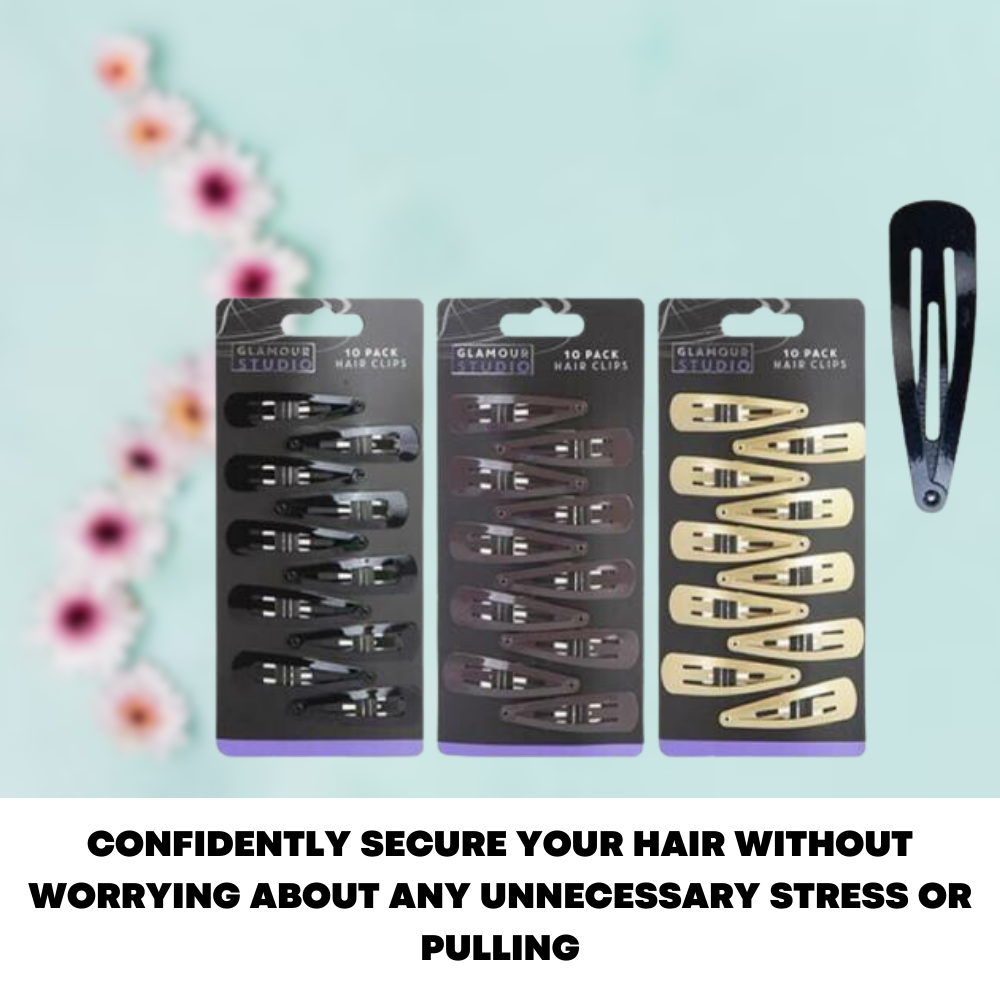 10x Hair Clips Snap Hairpins Slides Kirby Pins Set Women Baby Girls Metal Grip - ZYBUX