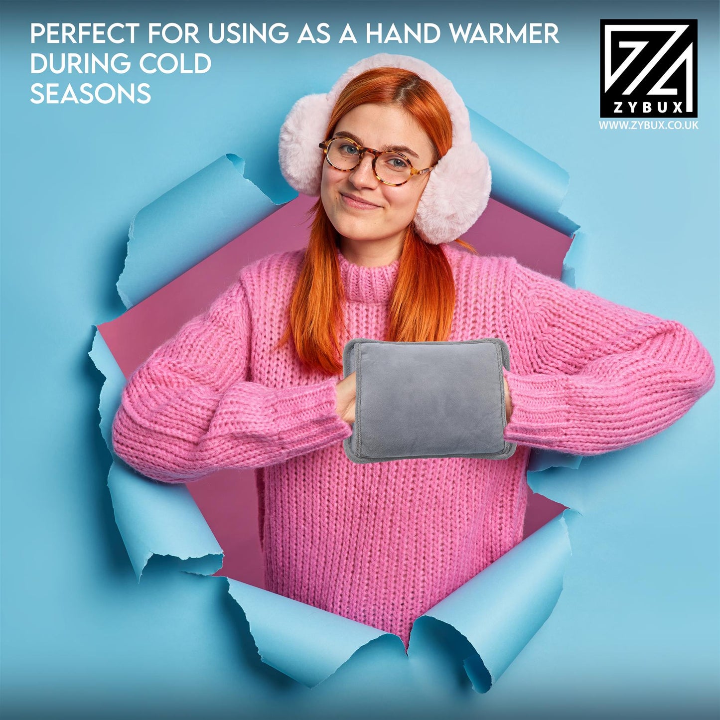 ZYBUX - Rechargeable Electric Hot Water Bottle With Soft Touch Cover