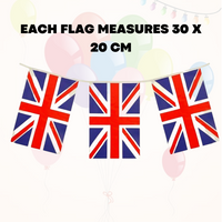 Union Jack 6M Bunting 30 x 20cm Flags National Celebrations New King Coronation - ZYBUX