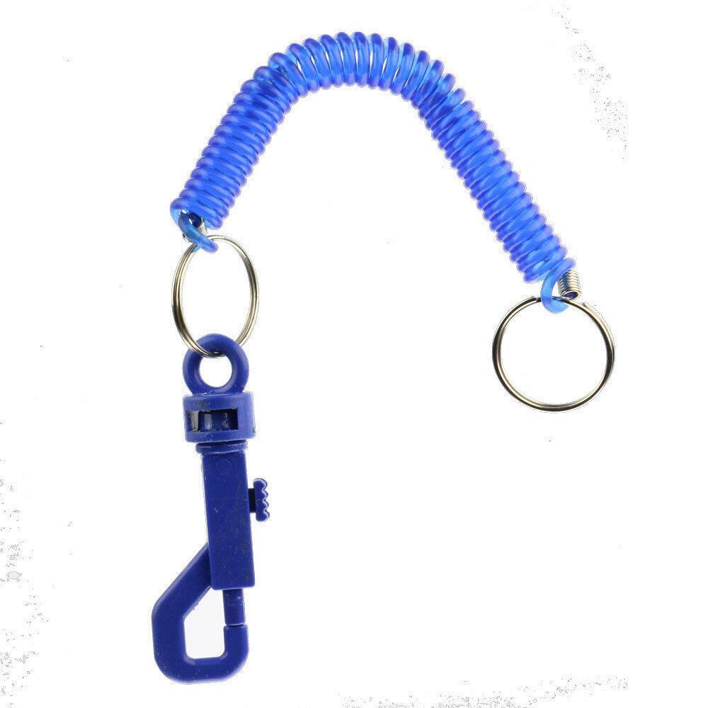 Spiral Key Chain Belt Snap Hook Clip On Ring Coil Stretch Spring Keyring Safe