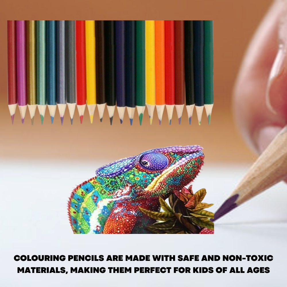 12 Large Quality Colouring Pencils Set Artists Colours Kids Adults Handy Drawing - ZYBUX