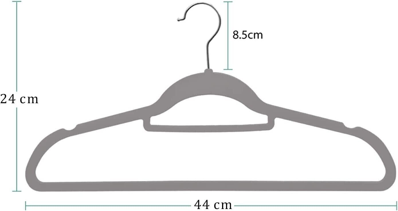 Non-Slip Velvet Adult Clothes Hanger Space Saving Wardrobe Coat Hangers, 20x - ZYBUX