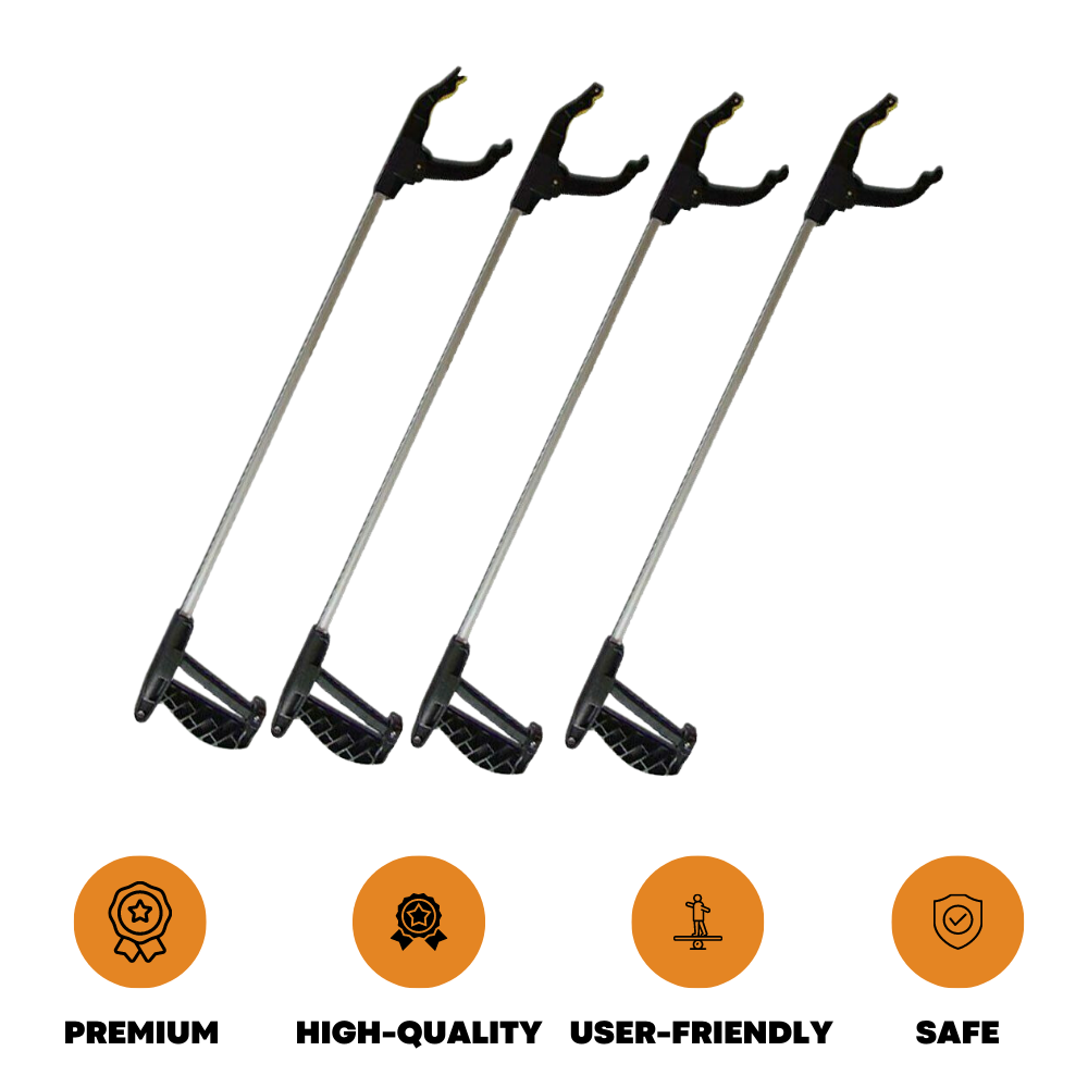 4x 75cm Grabber Reacher Long Reach Litter Pickup Tool Handheld Magnetic Tip - ZYBUX