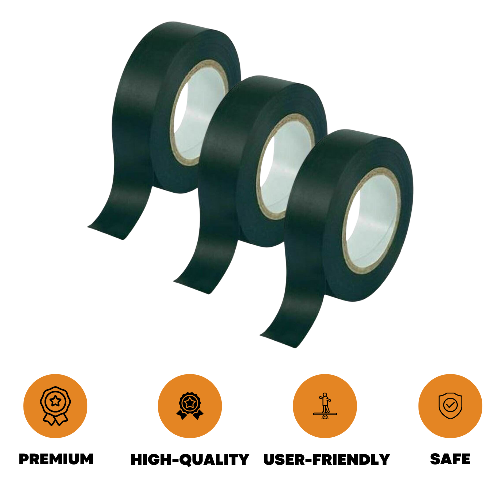 3x Electric Tape Roll Electrical PVC Insulation Tapes Electricians 16mm x 10m - ZYBUX