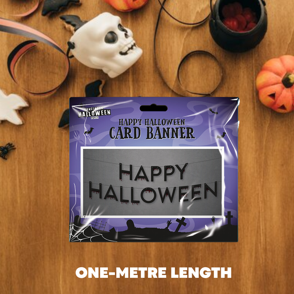 Happy Halloween Card Banner House Props Party Decoration Hanging Poster Placard - ZYBUX