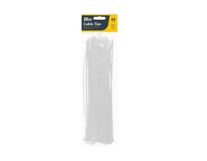 48x Cable Plastic Ties Zip Cord For Heavy Duty Organisation