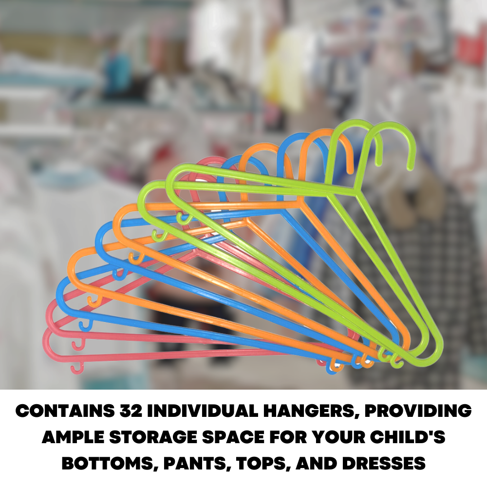 32 x plastic clothes hangers For Kids Coat Organisation