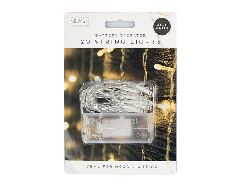 20 LED Battery Operated Fairy String Lights Micro Copper Wire Xmas Light 2.3M