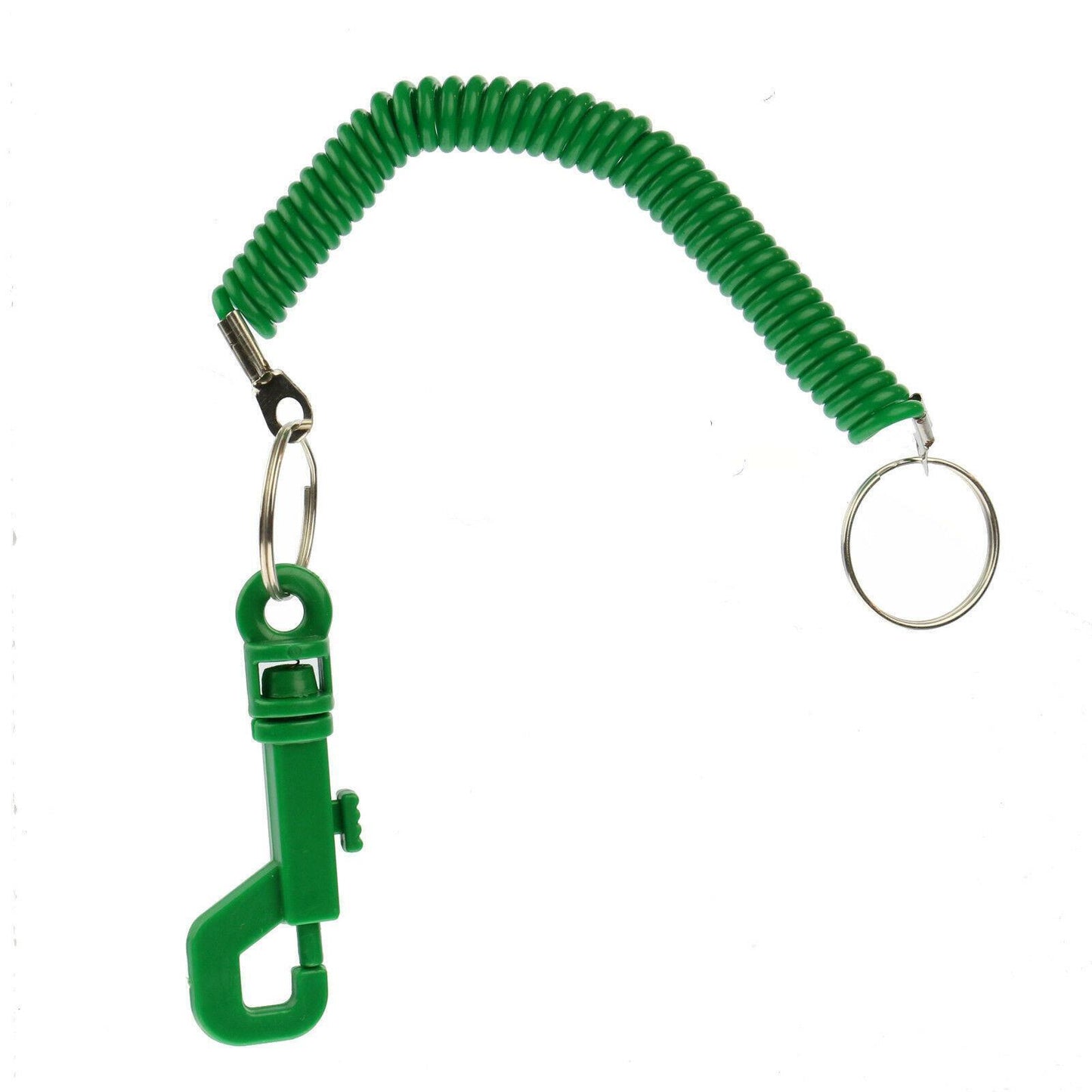Spiral Key Chain Belt Snap Hook Clip On Ring Coil Stretch Spring Keyring Safe