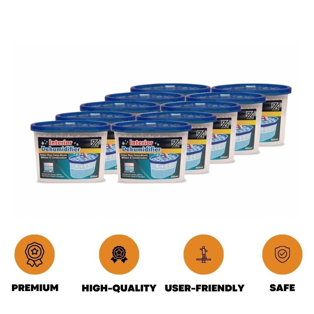 10x Interior Dehumidifier Condensation Remover Moisture Mould Absorber Damp Trap - ZYBUX