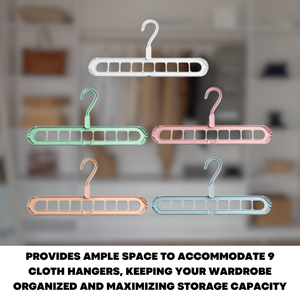 Closet Organizer Space Saver Magic Wonder 360° Rotate Cloth Hangers Storage Rack