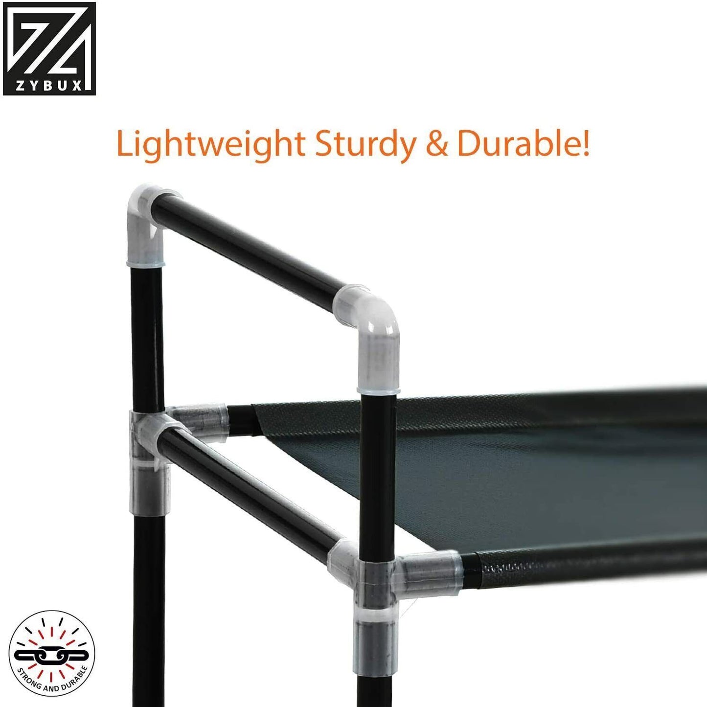 Long 3 Tier Fabric Organiser Shoe Shelf Rack Space Saving Stand Storage Compact - ZYBUX
