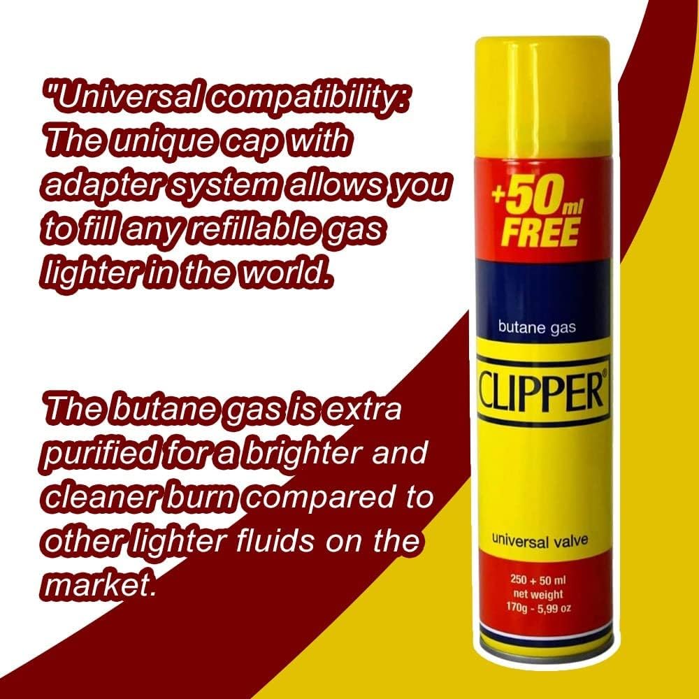 2x Clipper Universal High-Quality Butane Gas Lighter Fuel Fluid Refill 300ML - ZYBUX