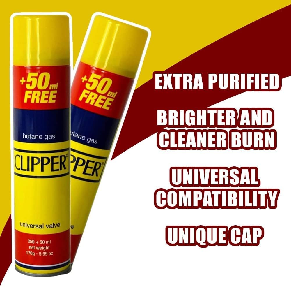 2x Clipper Universal High-Quality Butane Gas Lighter Fuel Fluid Refill 300ML - ZYBUX