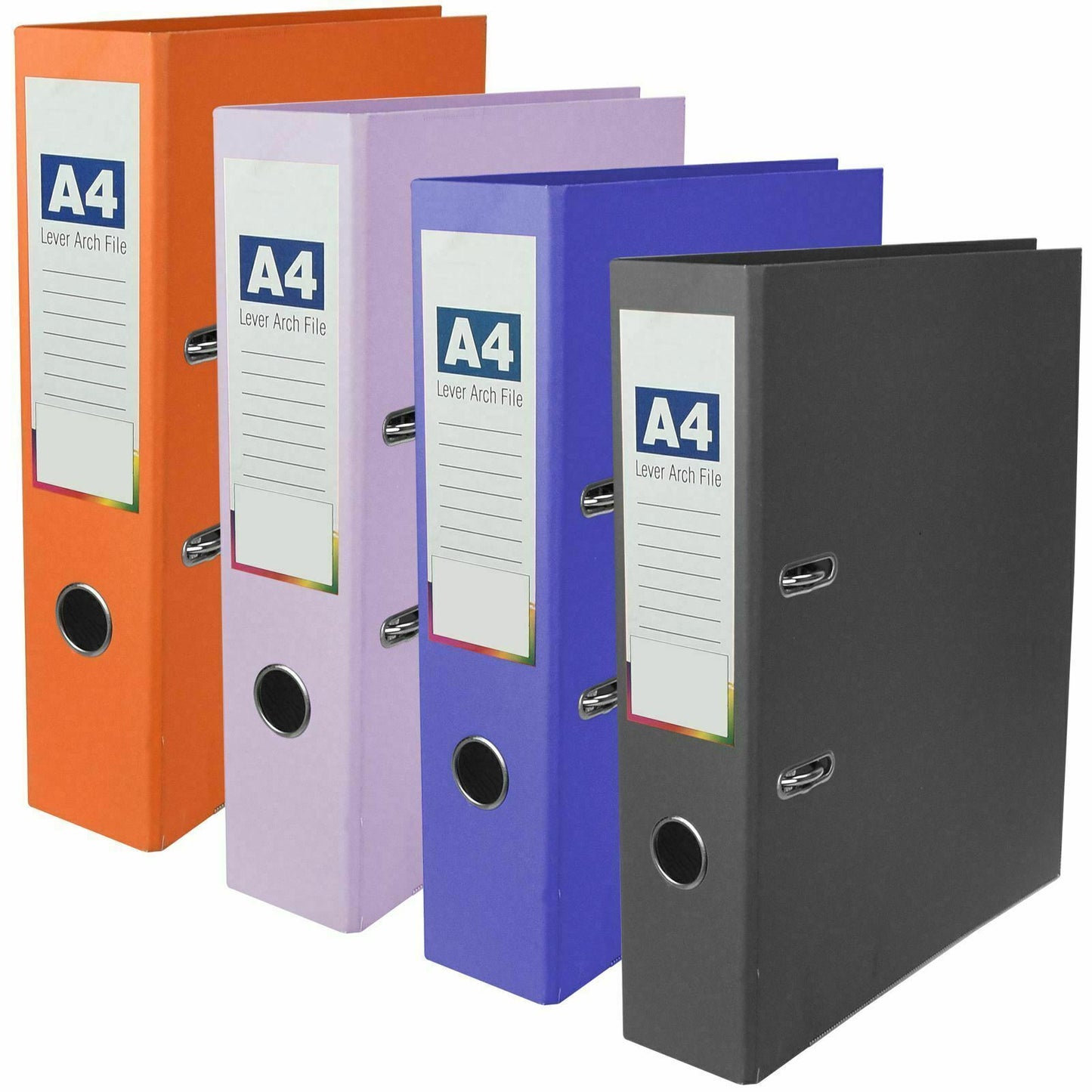 2x A4 Metal Ring Binder Lever Arch Document Folder File & Paper Filing Storage - ZYBUX