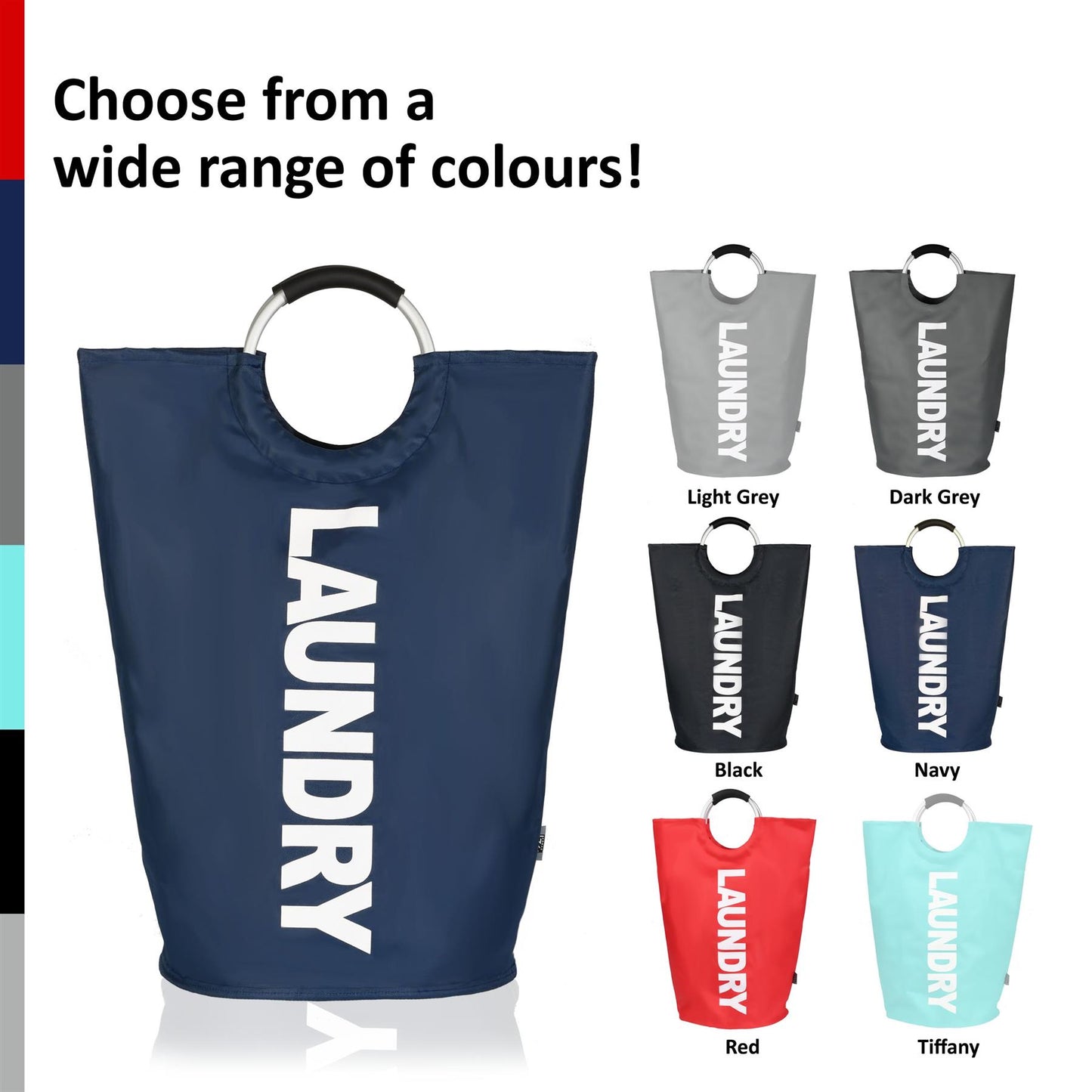 Laundry Basket 82L Collapsible Fabric Hamper, Foldable Clothes Bag, Washing Bin