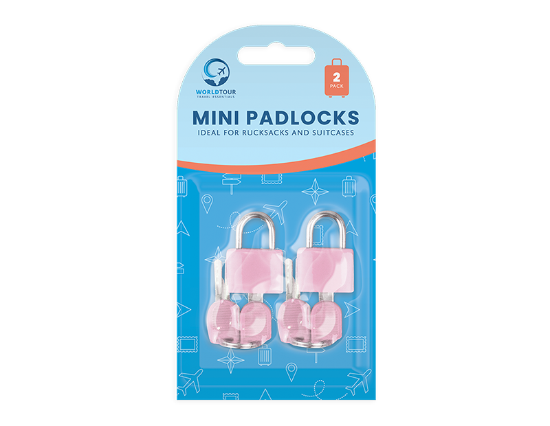 2Pc MINI PADLOCK SET Travel Holiday Suitcase Backpack Security Lock With Keys